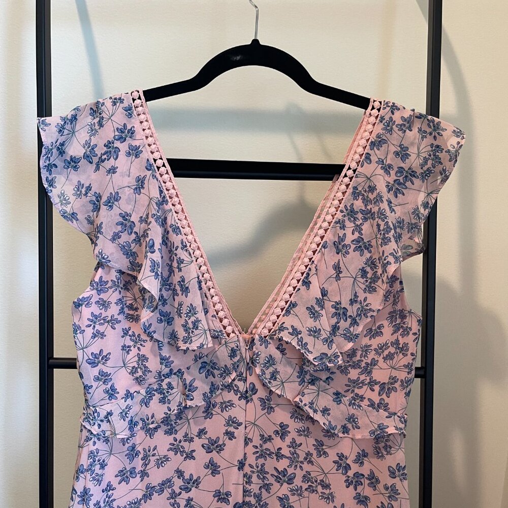 Lulus Darling Daydream Blue and Pink Floral Print Ruffled Maxi Dress - Picture 5 of 9